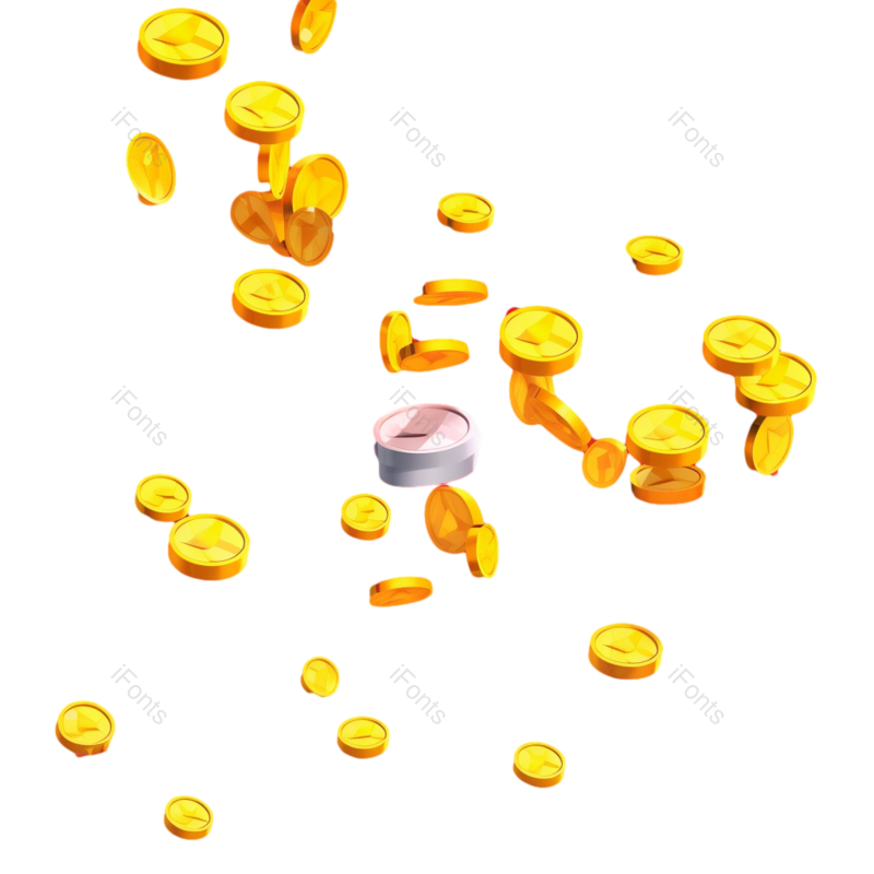 卡通图片,金币元素,粒子PNG,硬币免抠素材